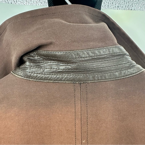 Kenneth Cole New York Midi Trench Coat Womens 42 6 Brown Belted Collar - Picture 8 of 10